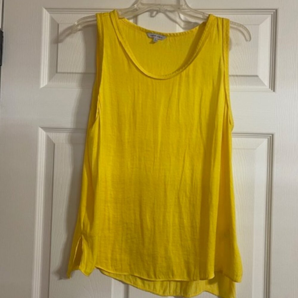 Yellow Tunic Style Silky Tank Top